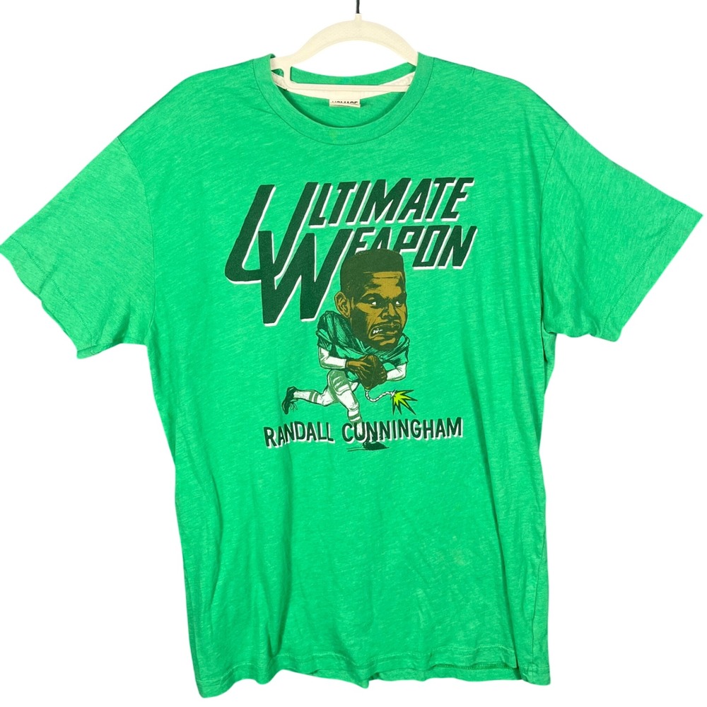 Homage Randall Cunningham Ultimate Weapon T-Shirt Mens XL Green Eagles Graphic